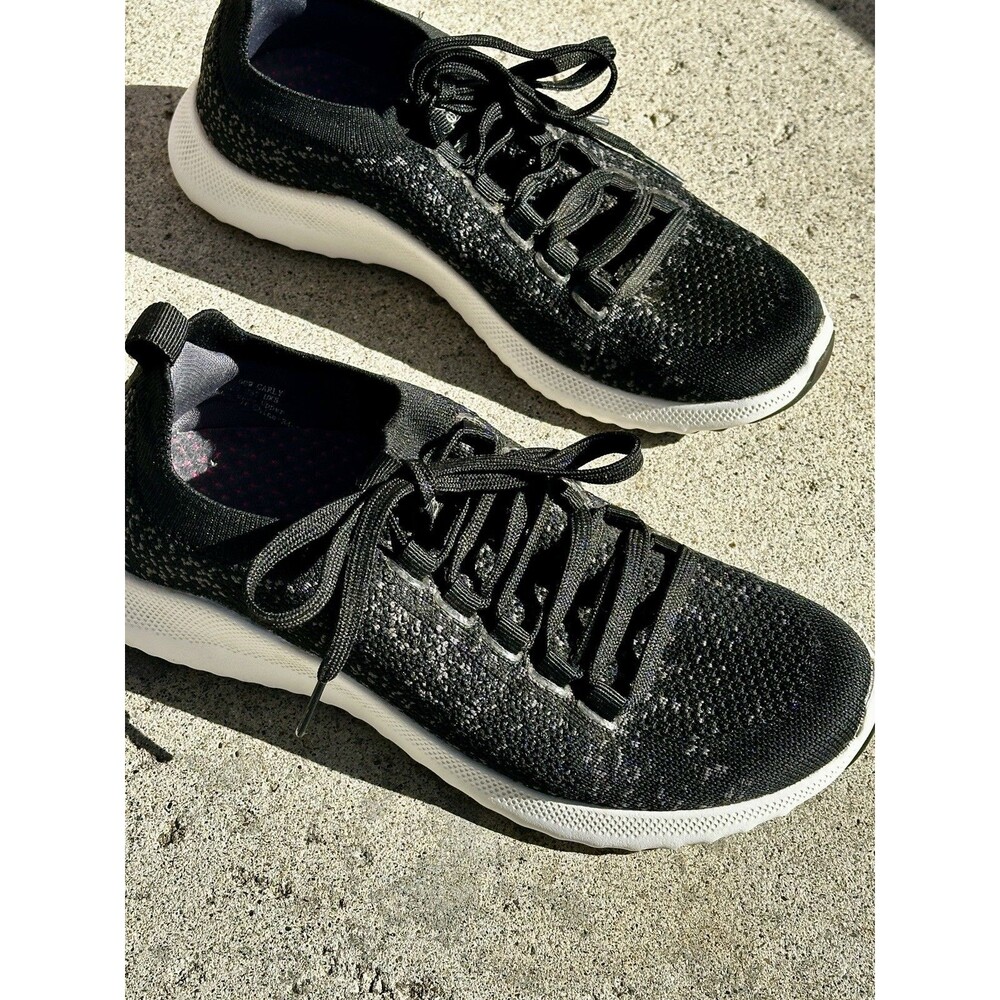Aetrex Carly AS100W Women's Black Sparkle Orthotic Walking Sneakers Size 7